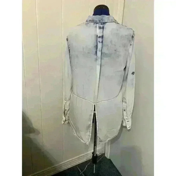 Thread and Supply Women's Shirt Medium Tye Dye Button up Roll Tab Sleeve Western - Picture 3 of 9